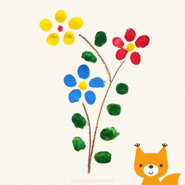 Пальчиковое рисование цветов