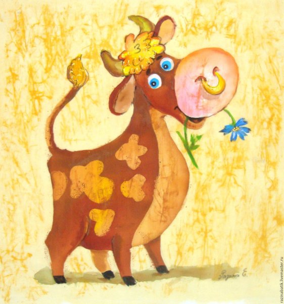 Корова батик