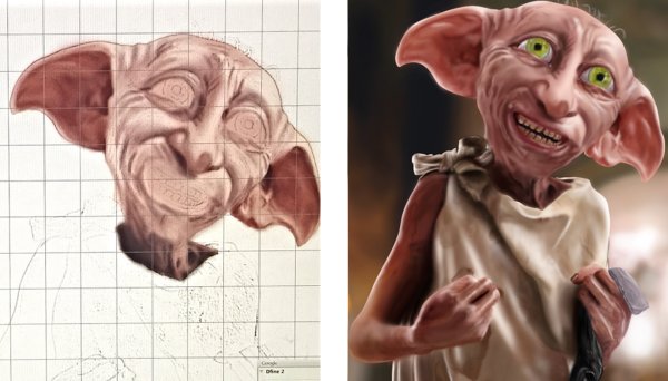 Портрет Добби из Гарри Поттера