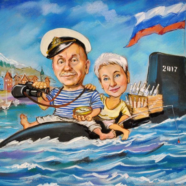 Шарж на подводной лодке
