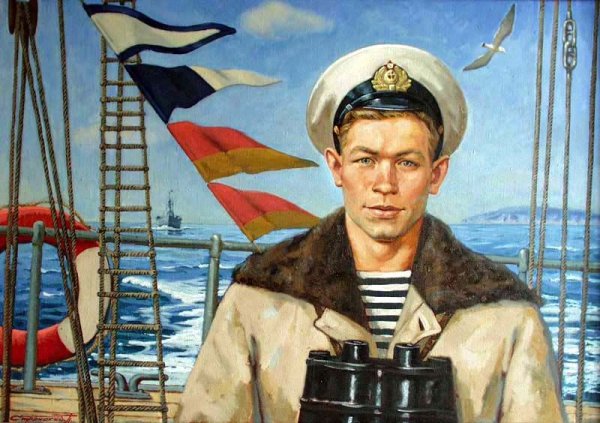 Вышивка крестом моряк
