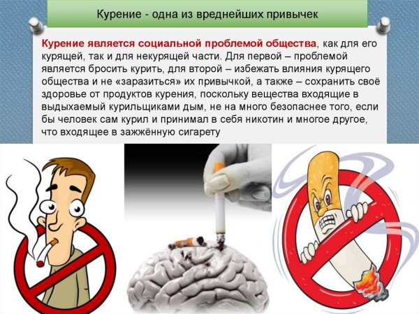 Курение одна из вреднейших привычек