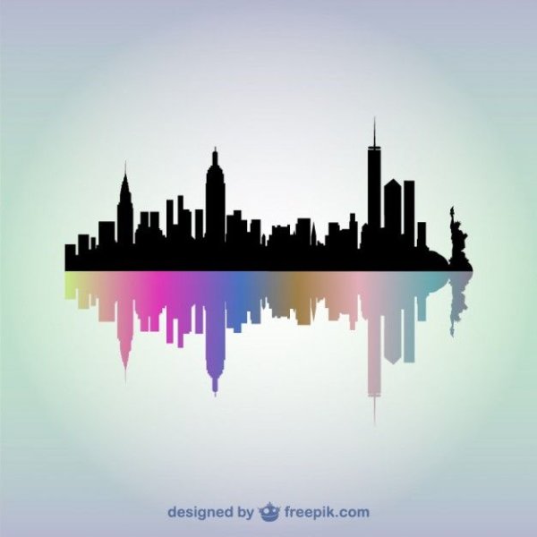 Нью Йорк силуэт города вектор