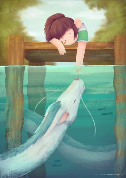 Аниме Унесенные призраками Хаку и Тихиро