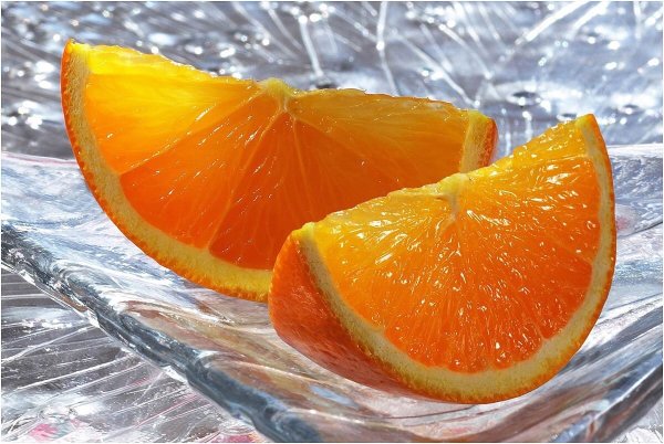 Цветная долька апельсина