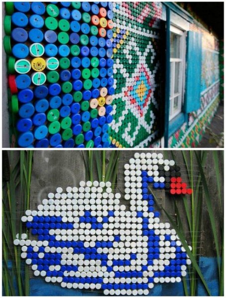 Панно из крышечек