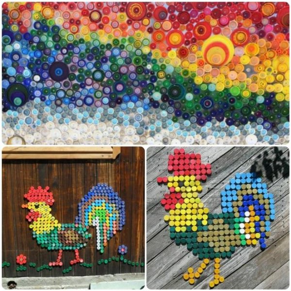 Панно из бутылочных крышек