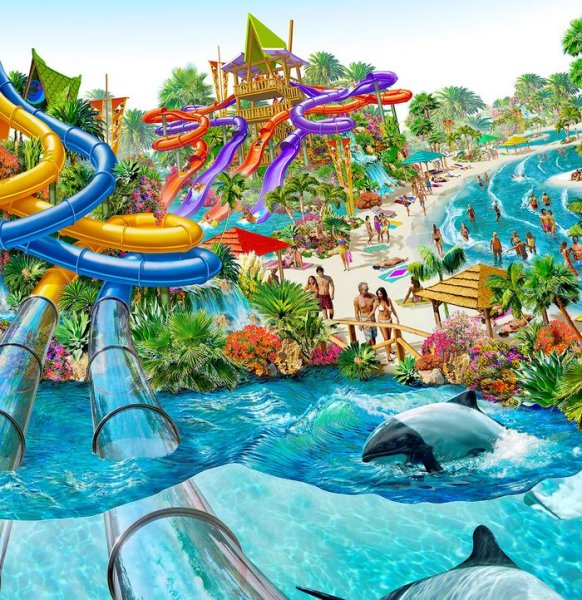 Дети в аквапарке