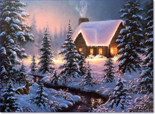 Зимние пейзажи. Художник Abraham Hunter.