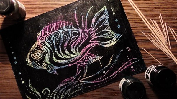 Воскография граттаж