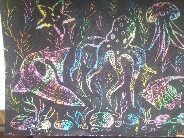 Граттаж Жар птица