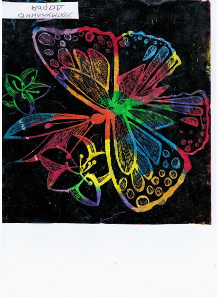 Техника граттаж ночной город