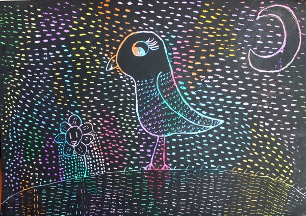 Техника граттаж натюрморт