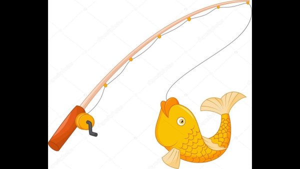 Золотая рыбка на удочке