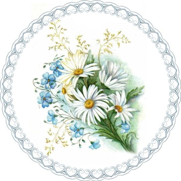 Распечатки для декупажа ромашки