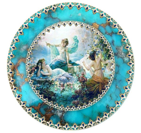 Пейзажи для декупажа круглые