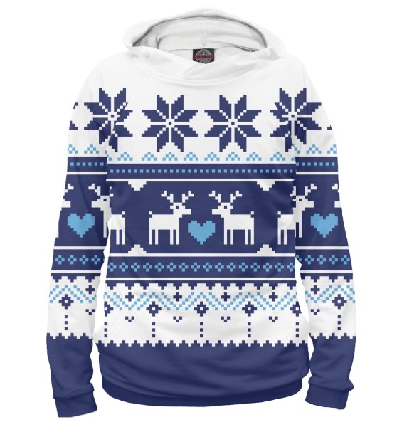 Джемпер Incity Blue сипебелый с оленями