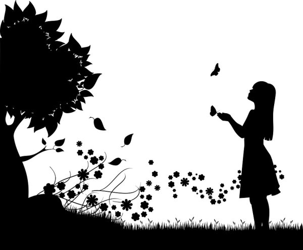 Черный силуэт ребенка