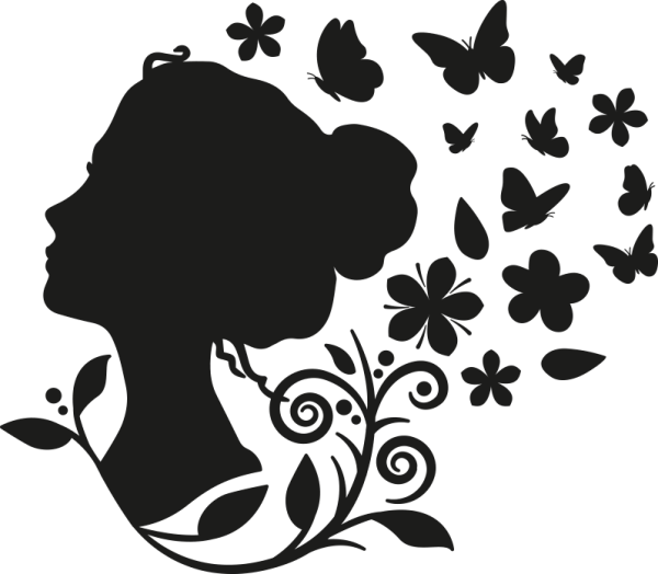 Силуэт женщины с цветком