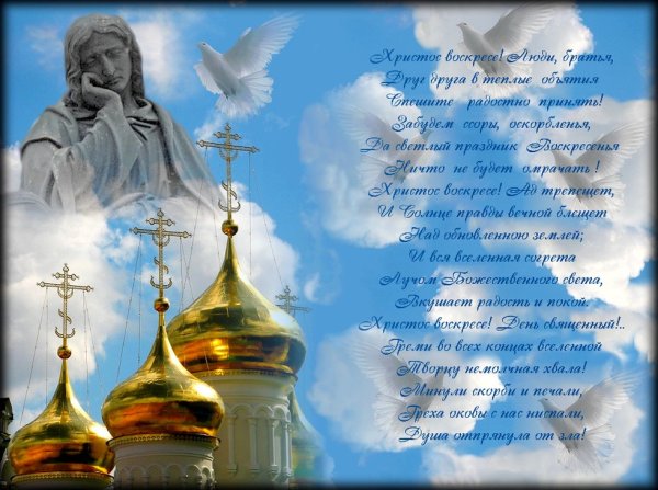 Поздравление с Христовым воскресеньем