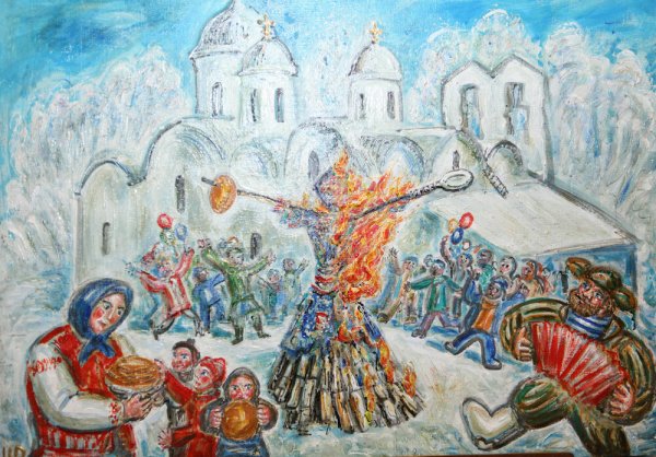 Сжигание чучела Масленицы на Руси