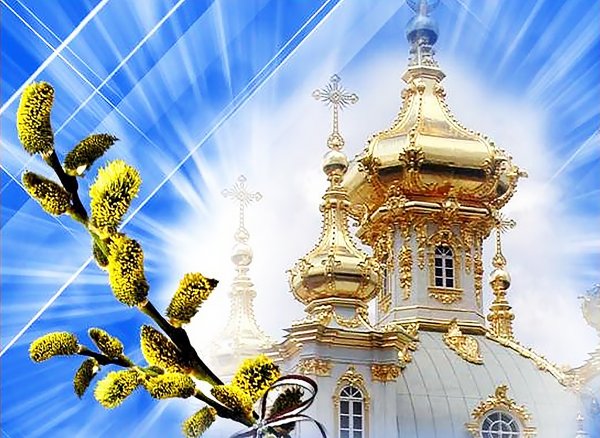С Вербным воскресеньем Верба и храм