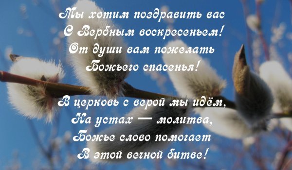 Поздр с Вербным воскресеньем