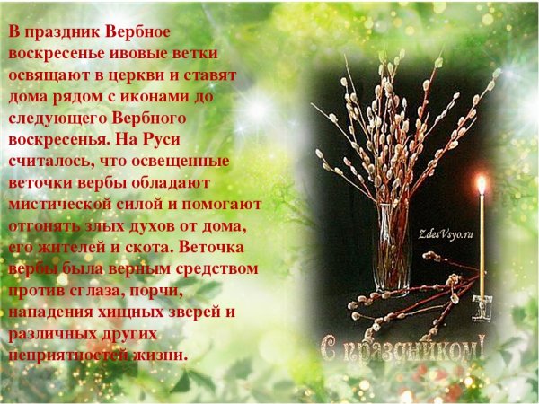 Вербное воскресенье детям о празднике