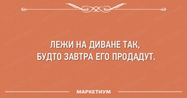 Лежи на диване будто его завтра продадут