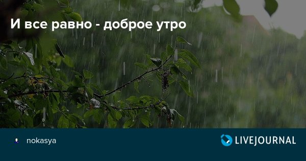 А утро все равно доброе