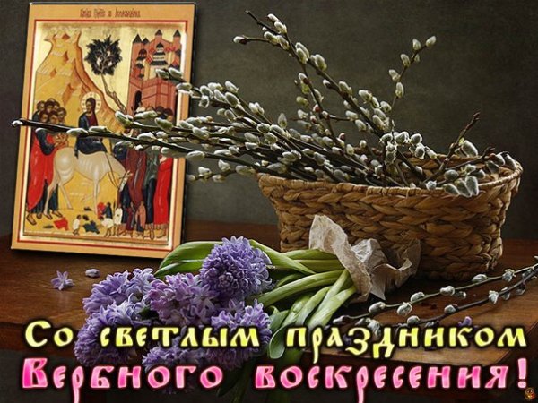 Открытки с Вербной неделей