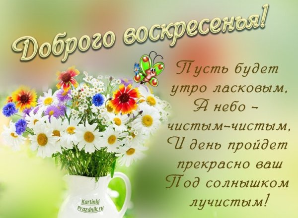 Доброе утро воскресенья пожелания