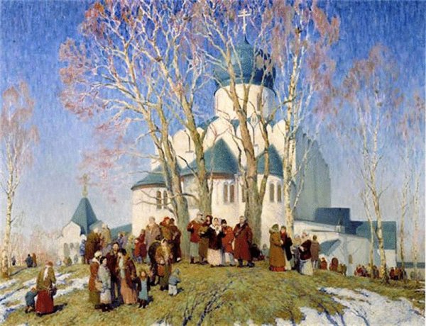 Вербное воскресенье в церкви