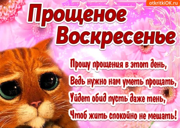 Открытки с прощённым воскресеньем