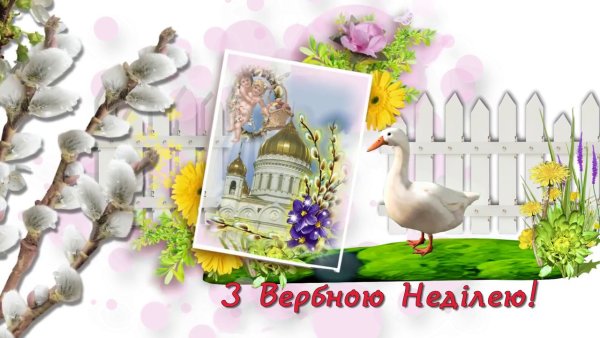 Вітальні листівки з Вербною неділею