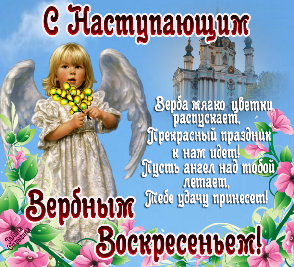 С наступающем Вербным воскрес.