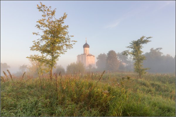 Природа август утро храм