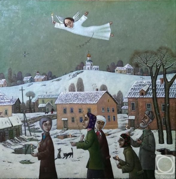 Александр Простев художник Вербное воскресенье