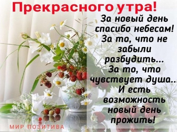 Открытка благодарности и добрым утром