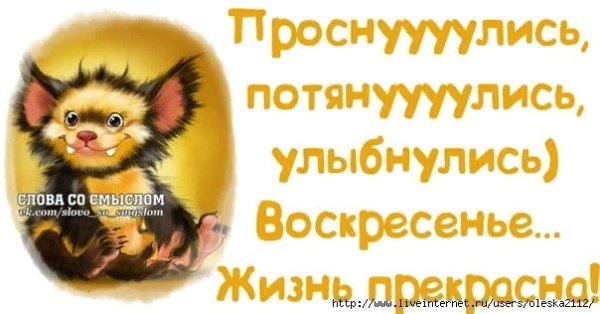 Статусы про воскресенье