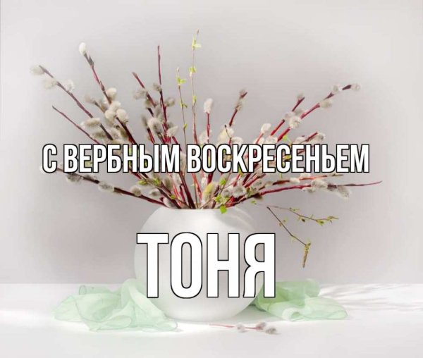 Веточка вербы с Вербным воскресеньем
