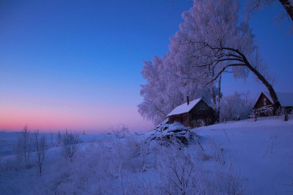 Картинка зимний вечер (48 фото)