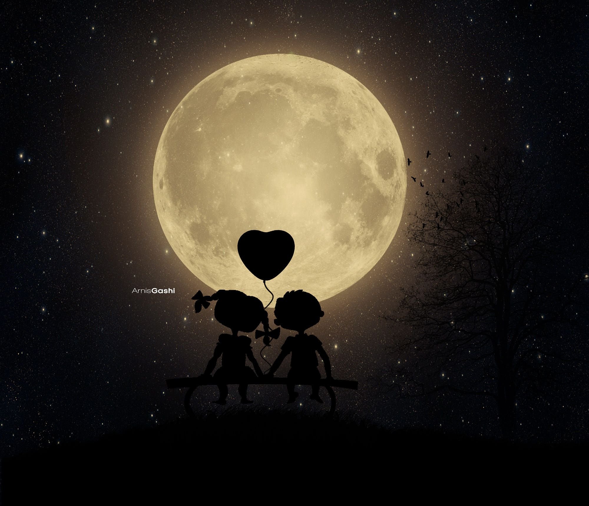Луна романтика фон