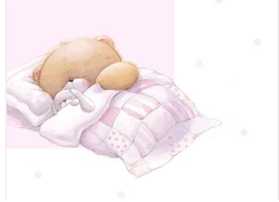 Спать игрушки одеяло. Спокойной ночи мишка и Зайка. Медвежонок в кроватке.