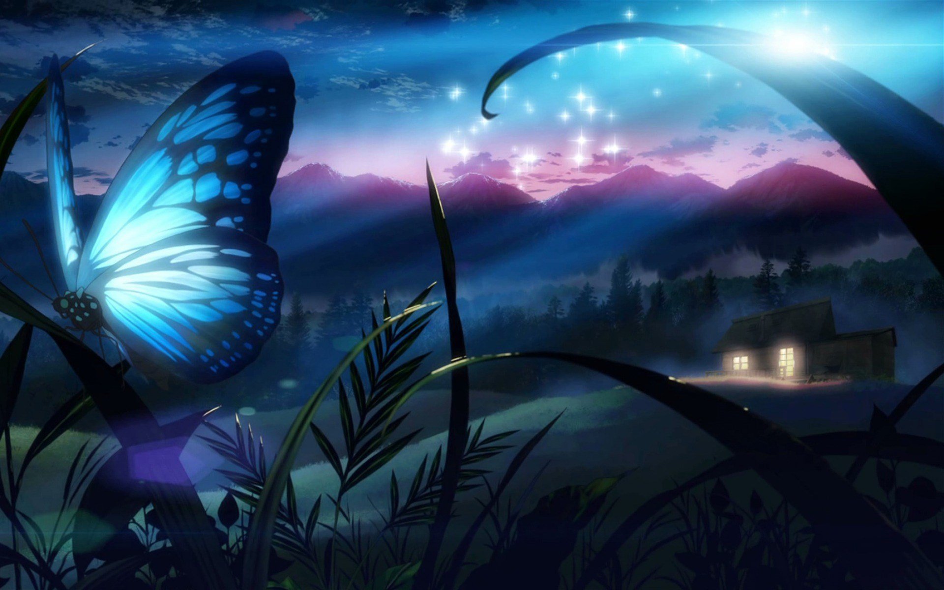 Голубые бабочки фон. Волшебные бабочки. Бабочка арт. Фантастические бабочки.