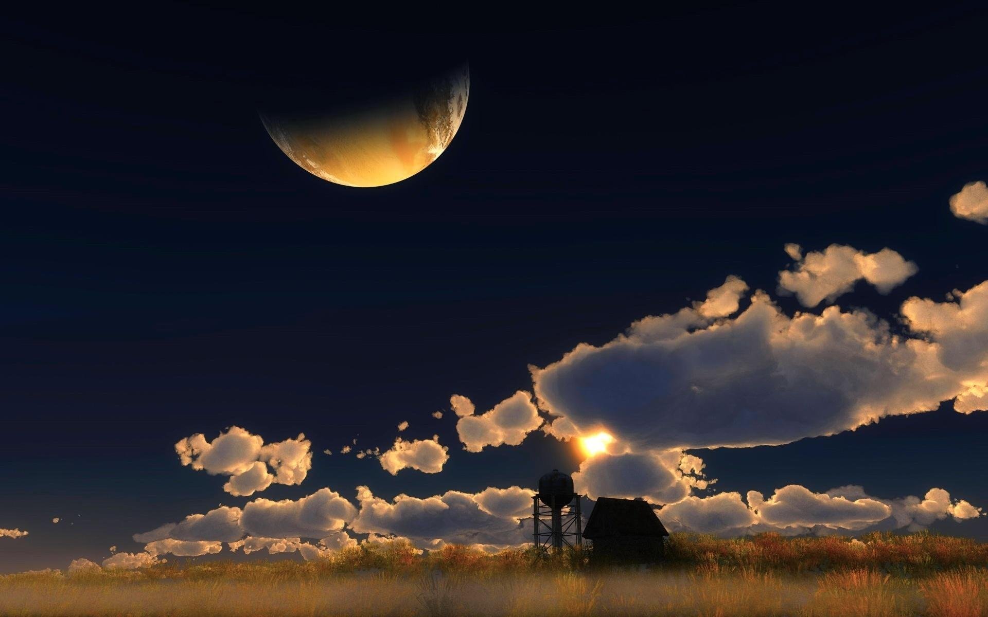 Небе погаснет луна. Лунный пейзаж. Ночь Луна. Солнце и Луна на небе. Красивая Луна.
