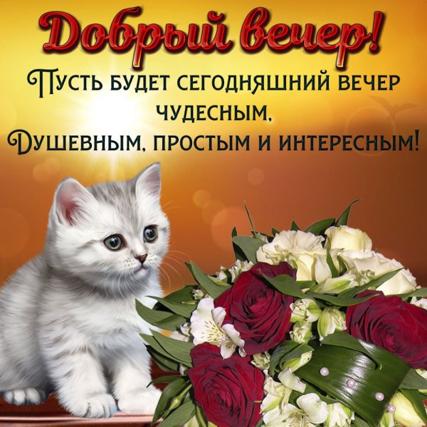 Открытки с добрым вечером женщине красивые