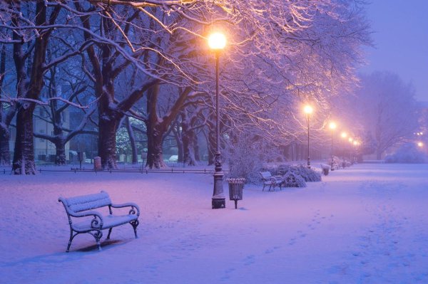 Картинка снежный вечер (42 фото)