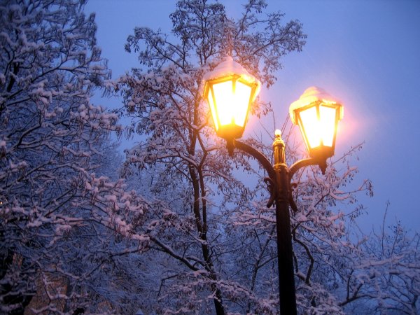 Фонарь зимой