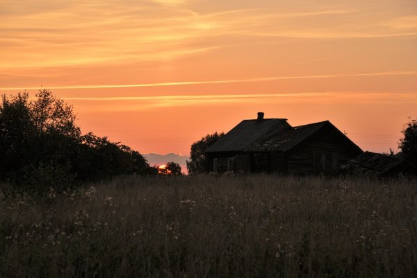 Деревня лето вечер